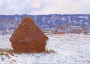 Claude Monet Grainstack in Overcast Weather,Snwo Effect Sweden oil painting artist